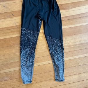 Janji Womens Black and Speckled Grey Running Tights